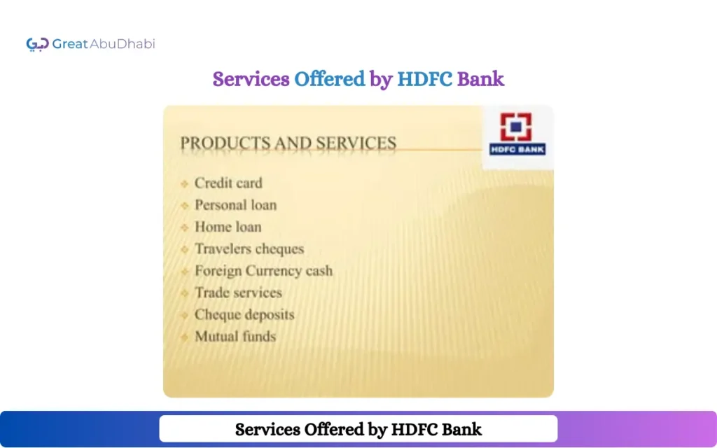 Services Offered by HDFC Bank